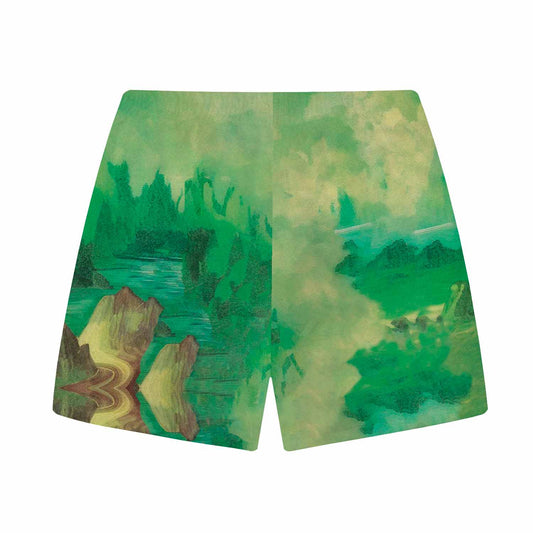 Funny Cat Art Lovers Print Elastic Band Casual Shorts