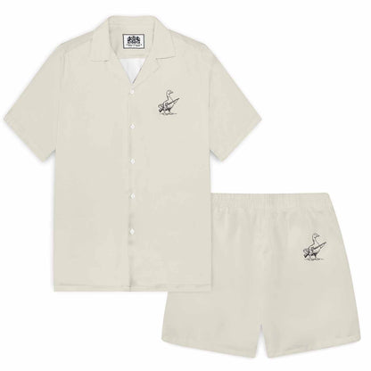 Today I'm A Serious Goose Print Elastic Band Casual Shorts
