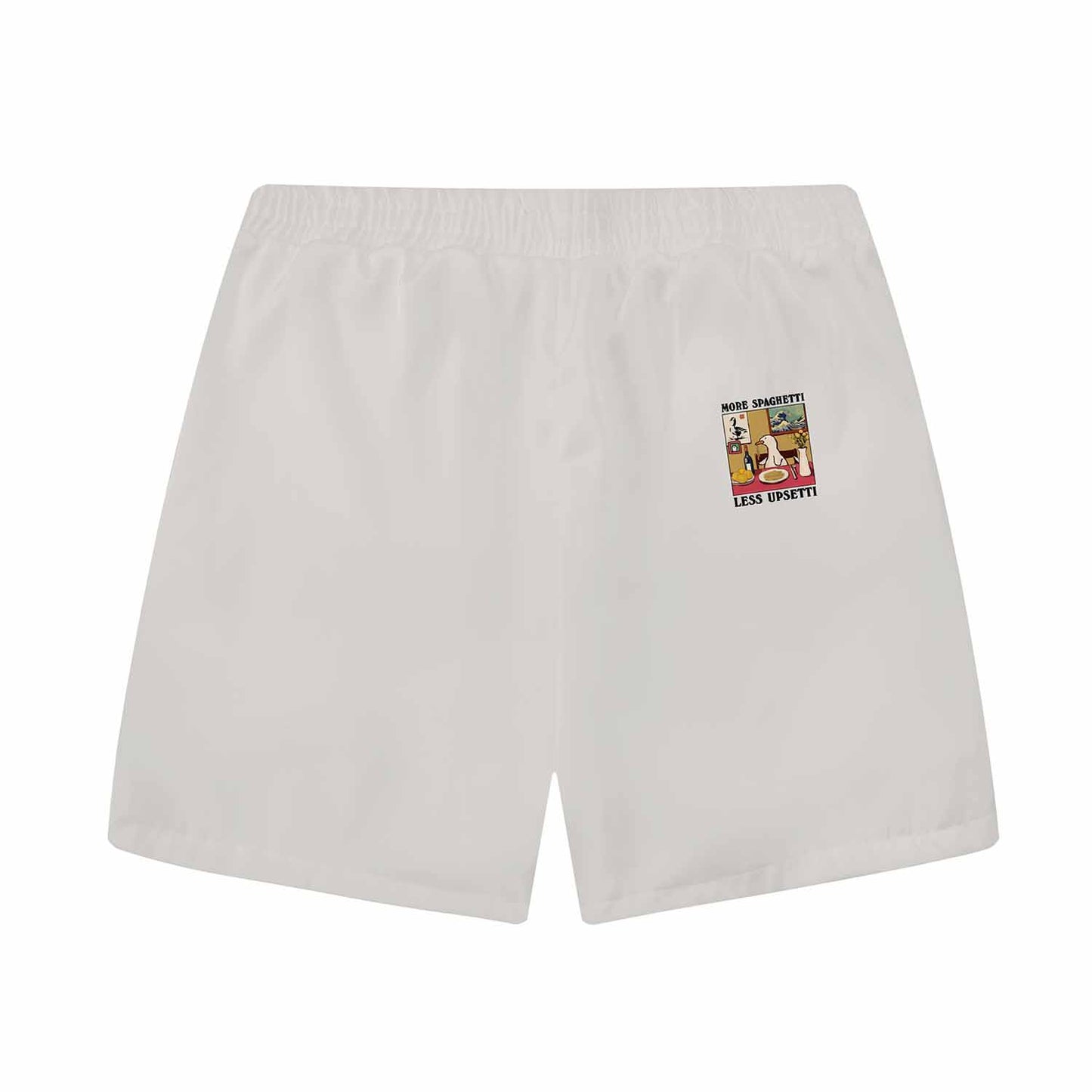 Summer More Spaghetti Less Upsetti Print Elastic Band Casual Shorts