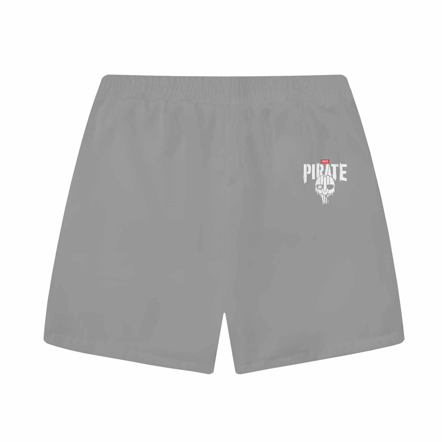 PIRATE Print Grey Elastic Band Casual Shorts
