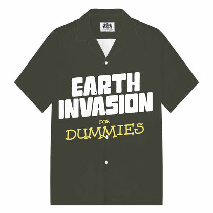 Earth Invasion For Dummies Camp Collar Short-Sleeved Shirt