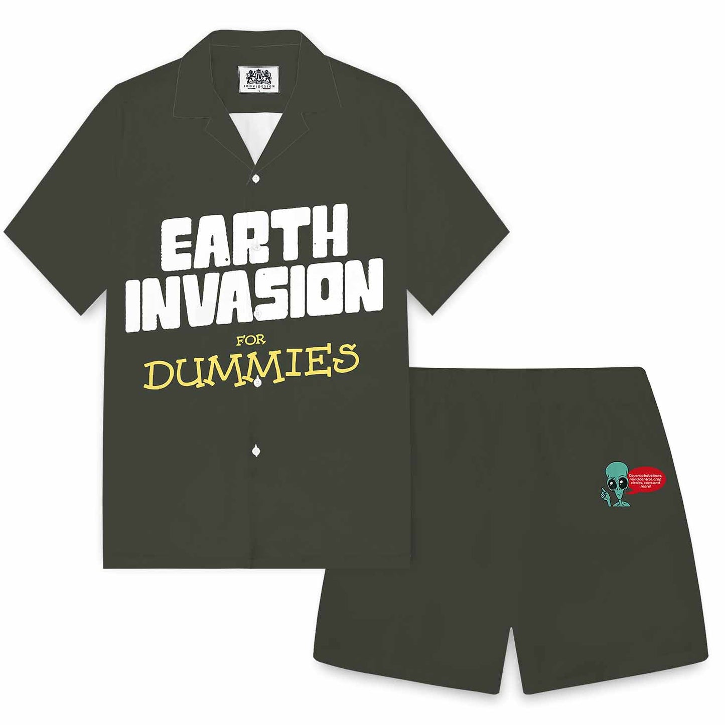 Earth Invasion For Dummies Elastic Band Casual Shorts