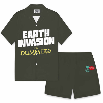 Earth Invasion For Dummies Elastic Band Casual Shorts