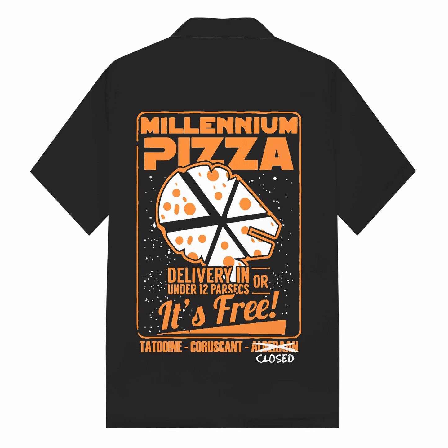 Millennium Pizza Star Wars Camp Collar Short-Sleeved Shirt