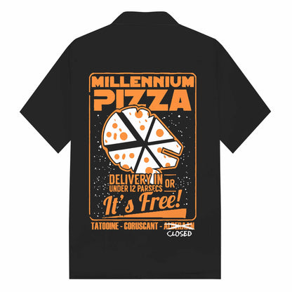 Millennium Pizza Star Wars Camp Collar Short-Sleeved Shirt