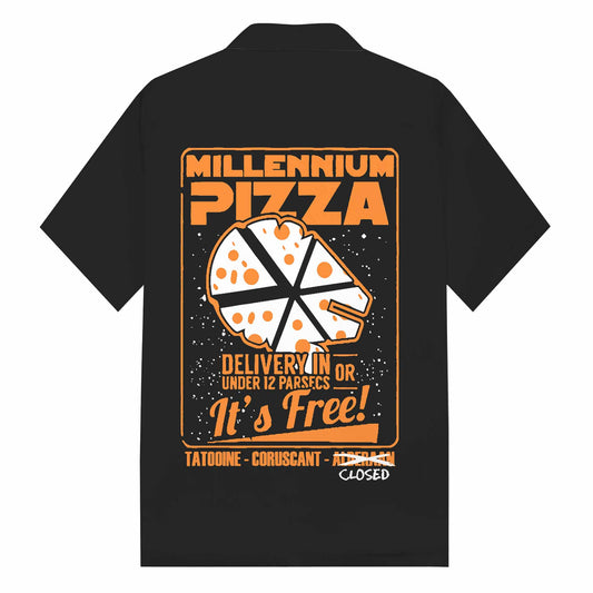 Millennium Pizza Star Wars Camp Collar Short-Sleeved Shirt