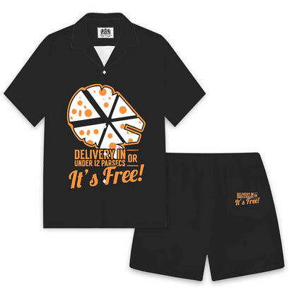 Millennium Pizza Star Wars Camp Collar Short-Sleeved Shirt
