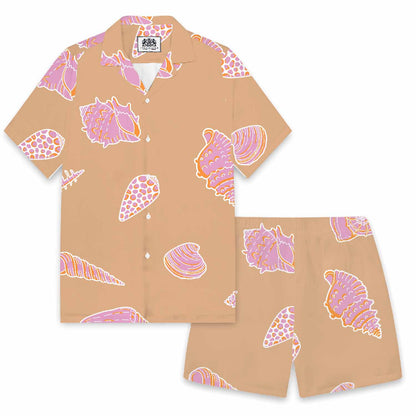 Various Shell Patterns Camp Collar Short-Sleeved Shirt