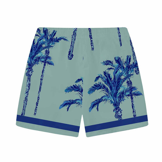 Tropical Plant Story Pattern Elastic Waistband Summer Casual Shorts