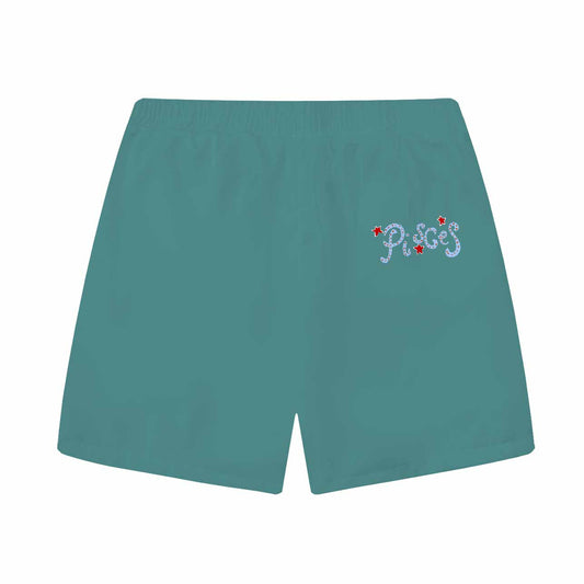 Send Good Luck Koi Print Elastic Waistband Summer Casual Shorts