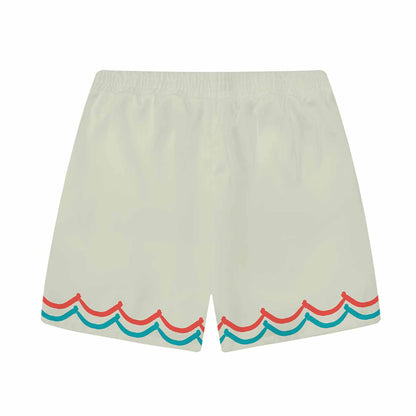 Seashell Print Elastic Waistband Summer Casual Shorts