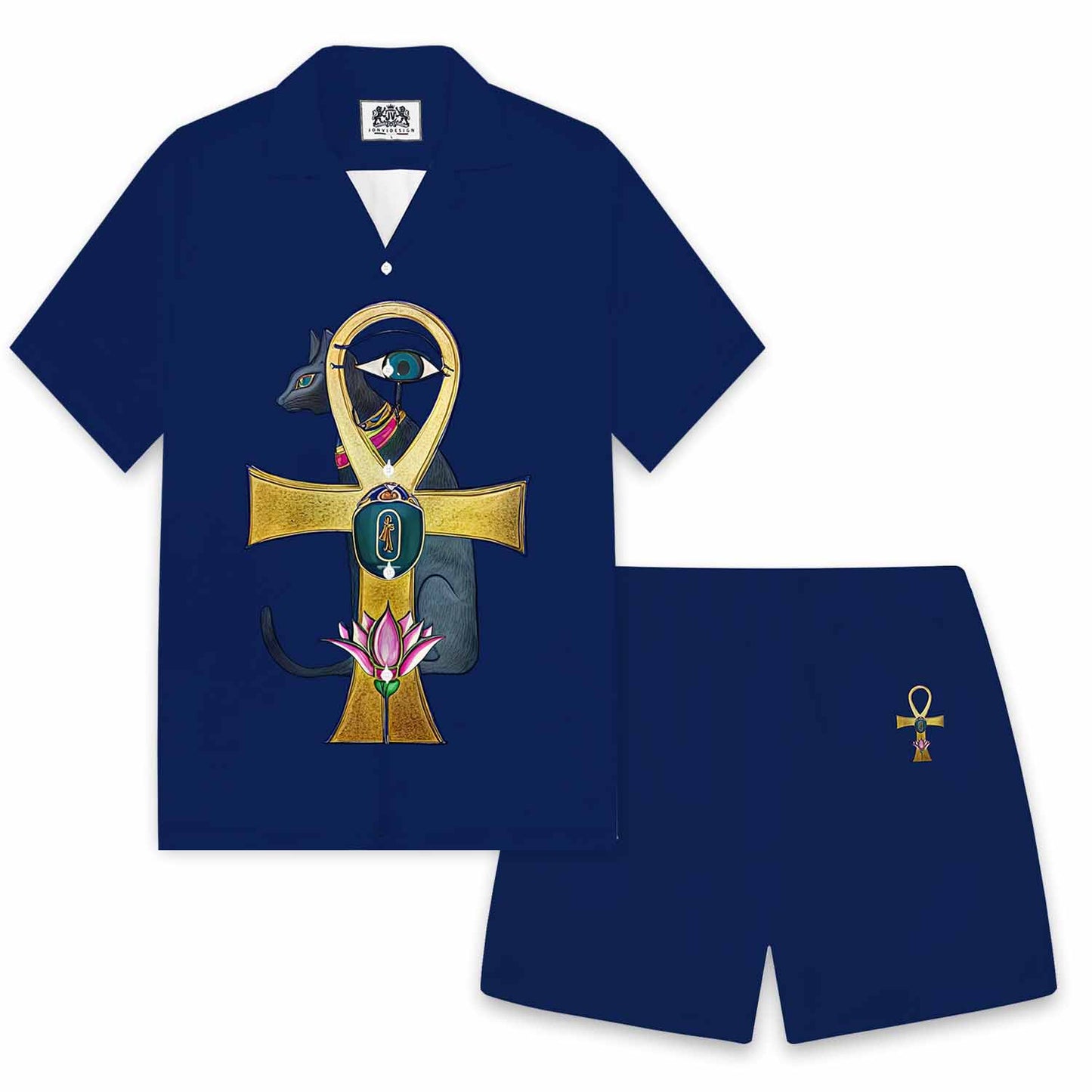 Ancient Egyptian Sacred Cat Casual Elastic Waist Shorts