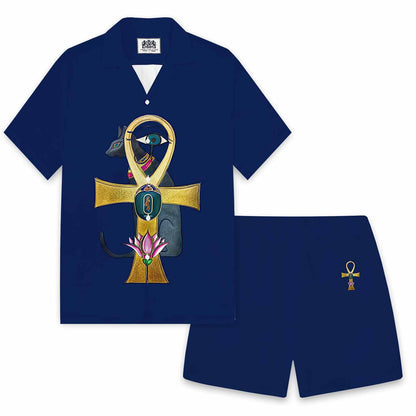 Ancient Egyptian Sacred Cat Casual Elastic Waist Shorts