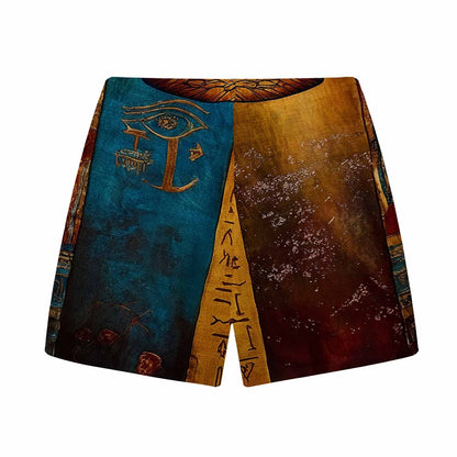 Egyptian Dragonfly Vintage Gradient Art Casual Shorts