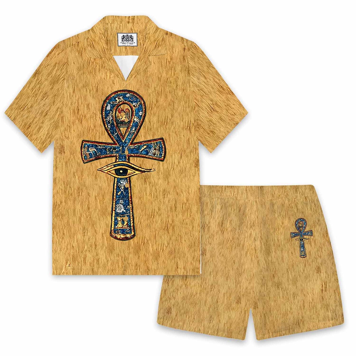 Men's Egyptian Ankh Pattern Casual Shorts