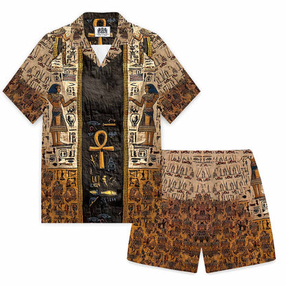 Ankh Color-Block With Ancient Casual Shorts