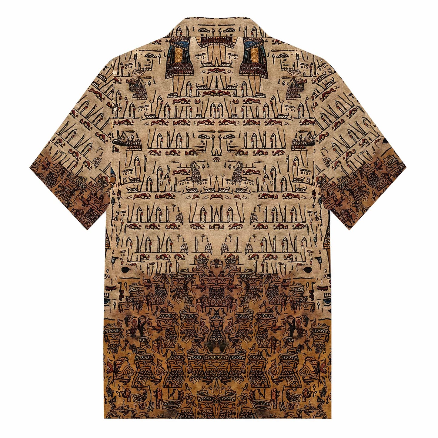 Ankh Color-Block With Ancient Casual Short-Sleeved Shirt