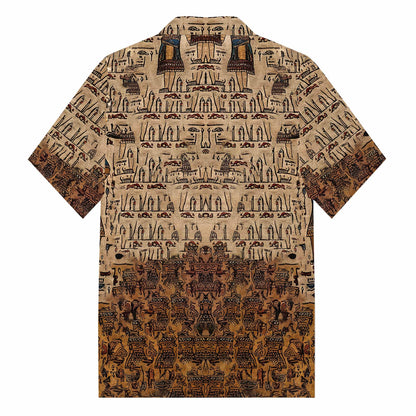 Ankh Color-Block With Ancient Casual Short-Sleeved Shirt