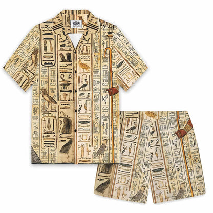 Egyptian Elements Vintage Printed Casual Shorts