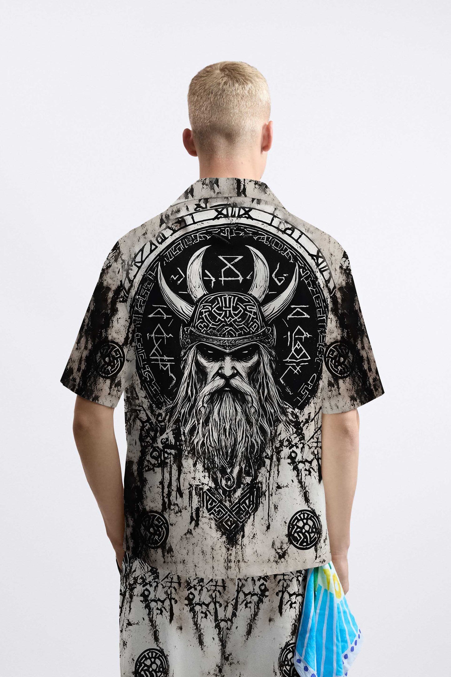 Ancient Viking Warrior Gradient Elastic Waist Shorts