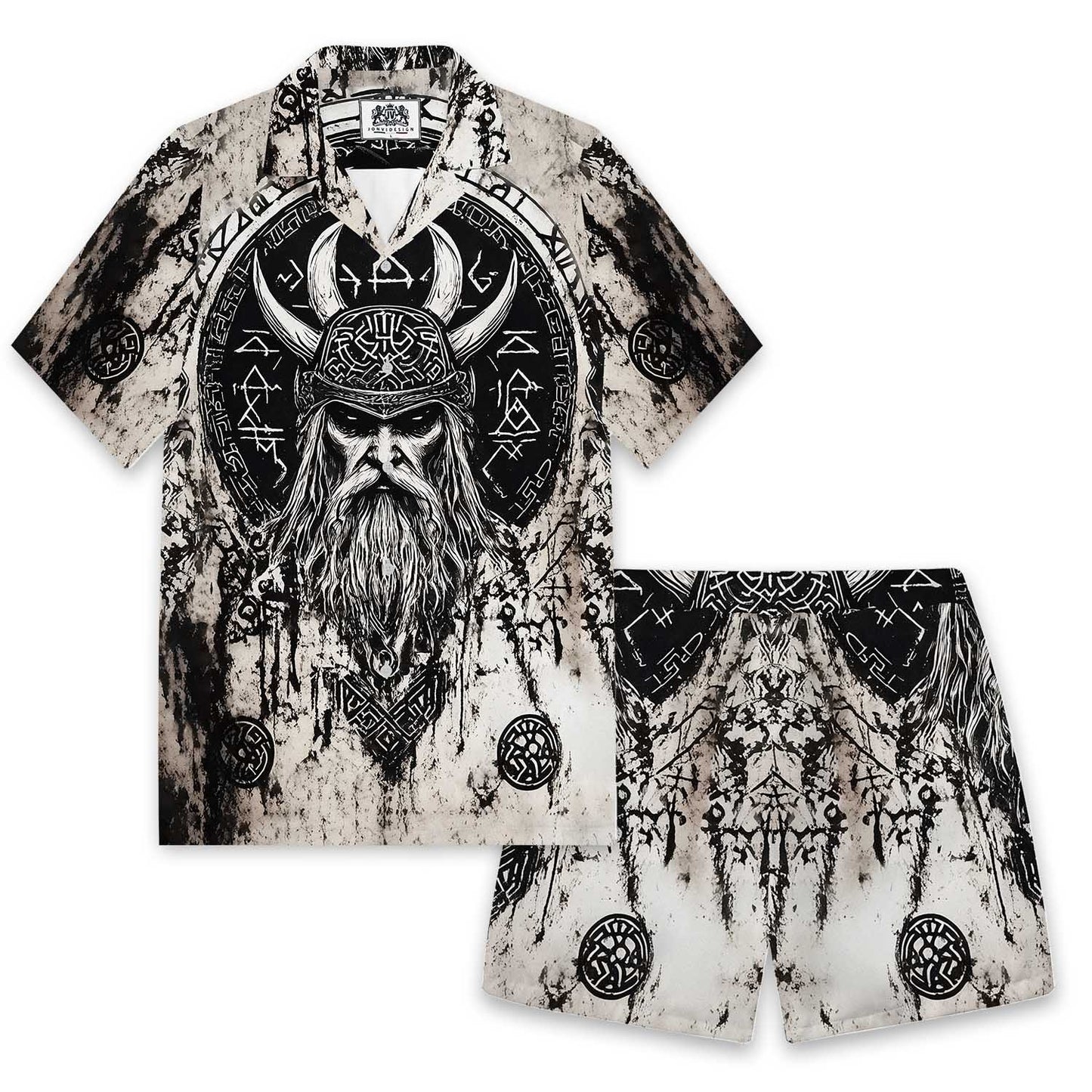 Ancient Viking Warrior Gradient Elastic Waist Shorts