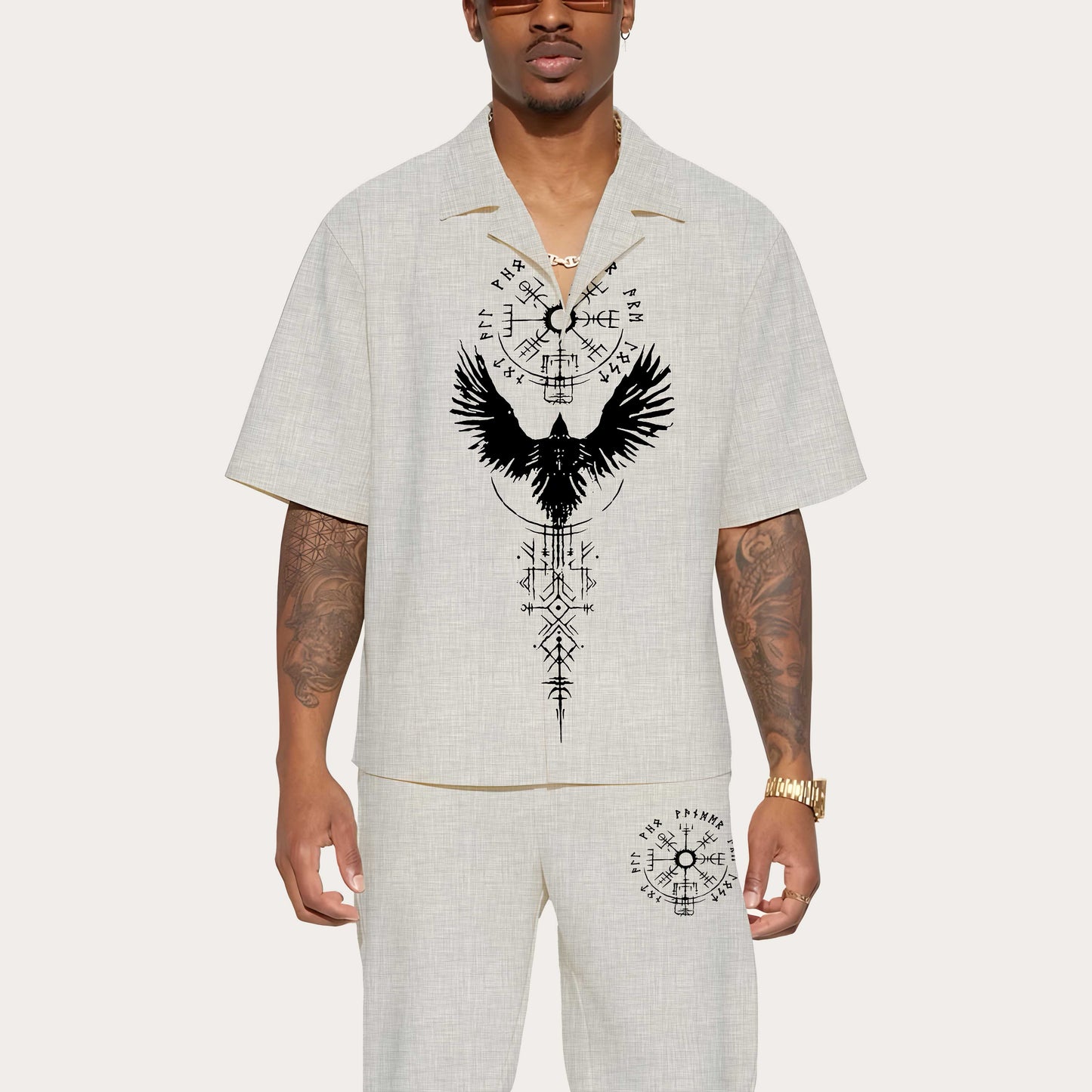Ancient Huginn Grows Viking Elastic Waist Shorts