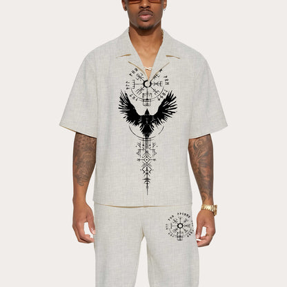 Ancient Huginn Grows Viking Elastic Waist Shorts