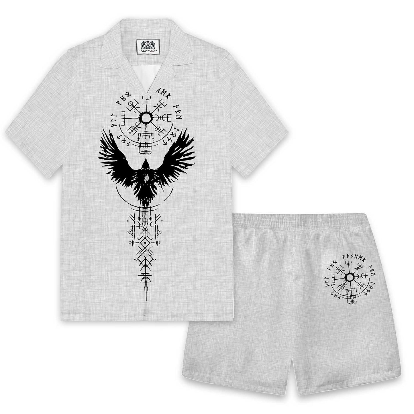 Ancient Huginn Grows Viking Elastic Waist Shorts