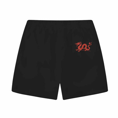 Dragon Print Elastic Band Shorts