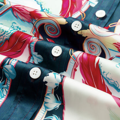 Floral Tropical Butterfly Pattern Short Sleeve Shirt Jonvidesign