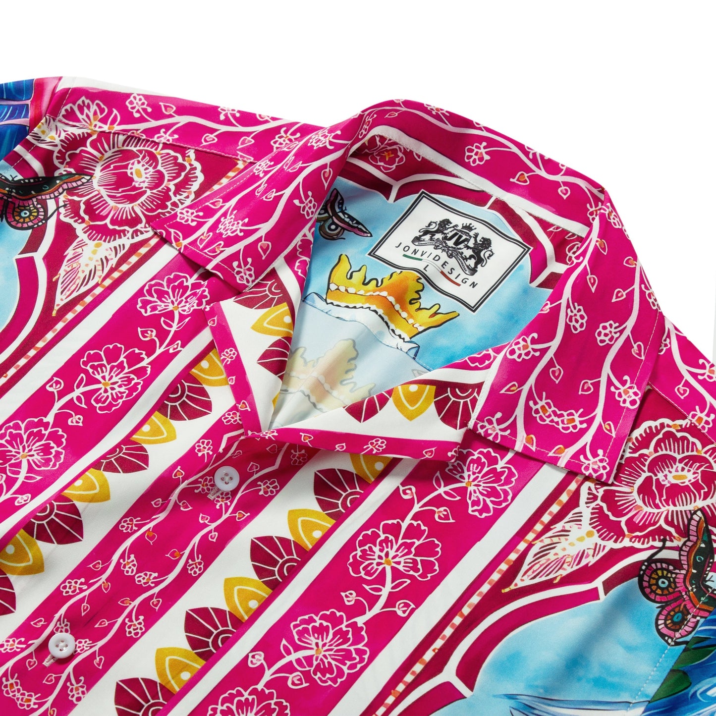 Garden Flamingo Short Sleeve Camp Collar Shirt Jonvidesign