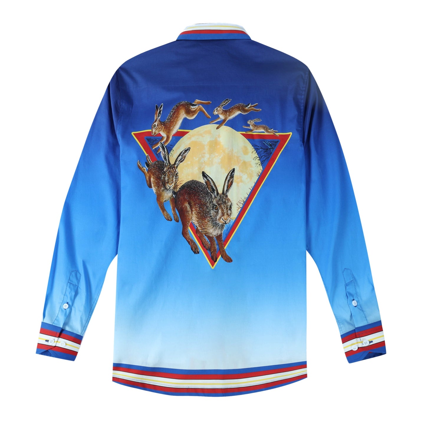 Moon Rabbit Gradient Color Long Sleeve Vacation Shirt Jonvidesign
