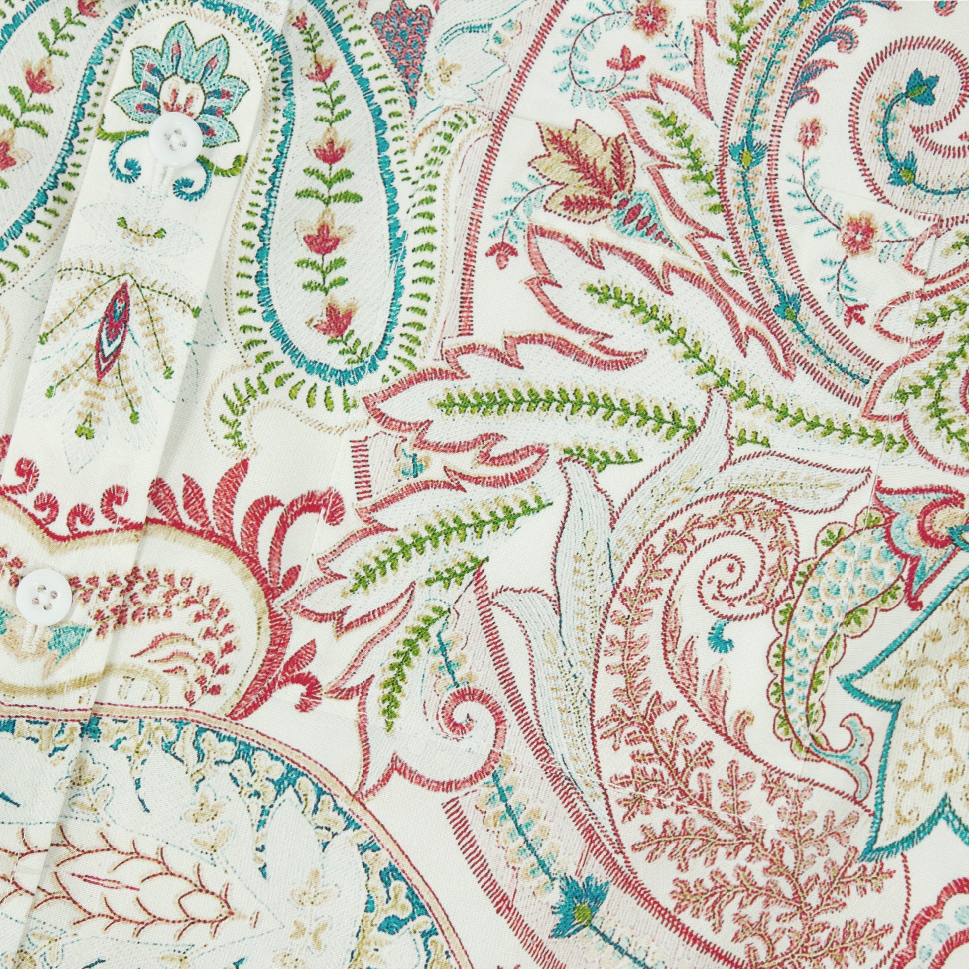 Multicolor Paisley Pattern Long Sleeve Button Down Shirt Jonvidesign