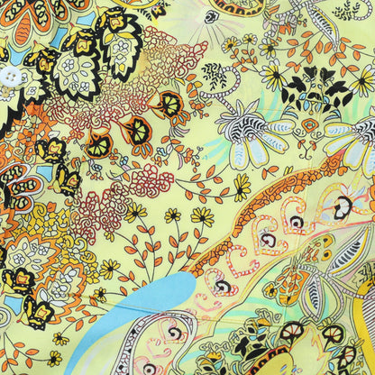 Paisley Pattern Long Sleeve Button Down Shirt in Yellow Jonvidesign