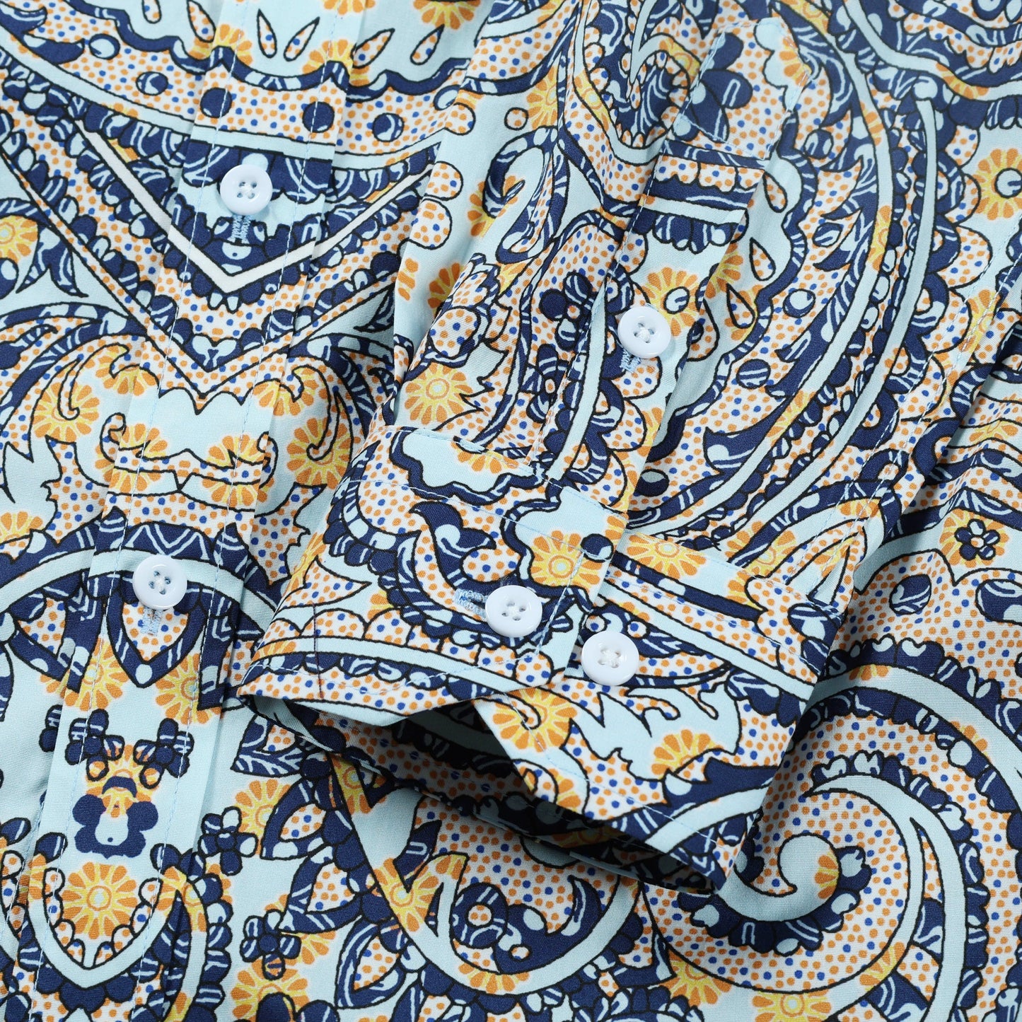Paisley Print Long Sleeve Button Down Casual Shirt Jonvidesign