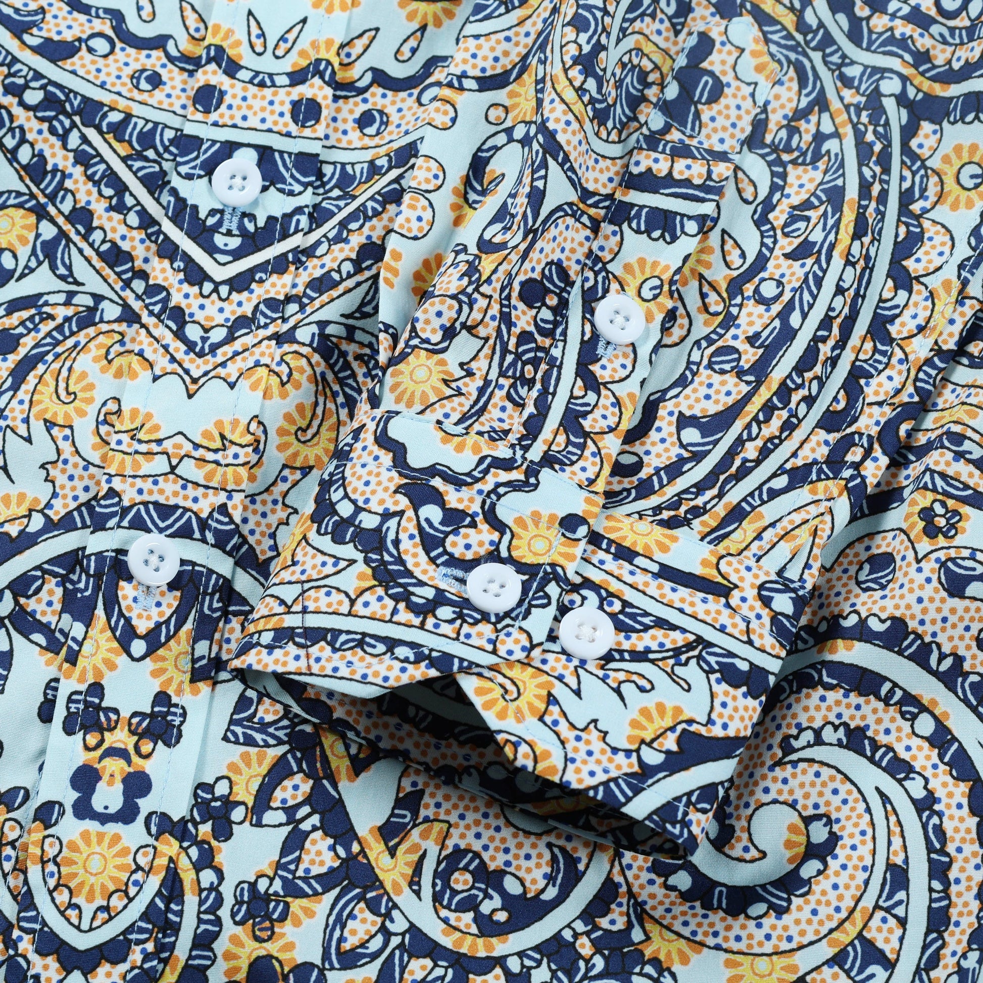 Paisley Print Long Sleeve Button Down Casual Shirt Jonvidesign