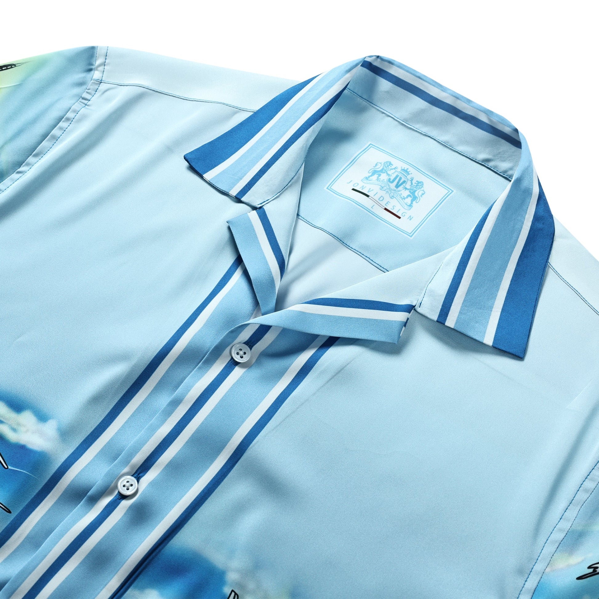 Resort Racing Car Short Sleeve Camp Collar Shirt Jonvidesign