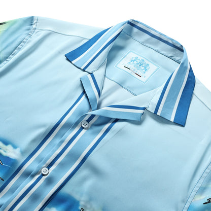 Resort Racing Car Short Sleeve Camp Collar Shirt Jonvidesign