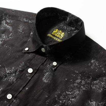 Snakeskin Print Short Sleeve Dress Shirt for Men Jonvidesign