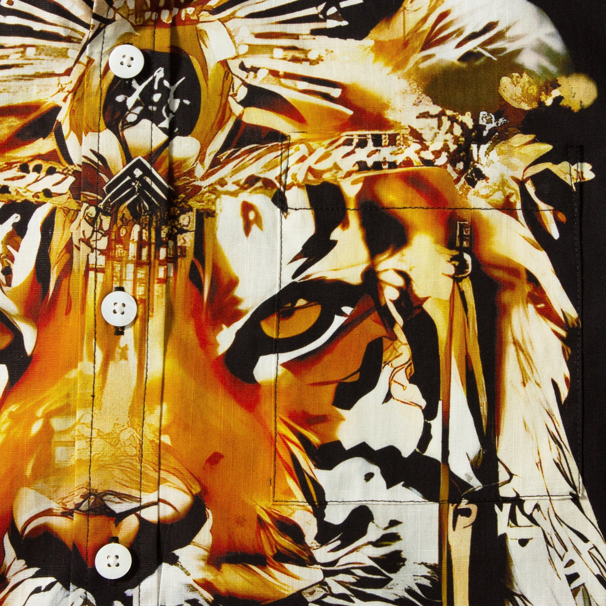 Tiger Pattern Short Sleeve Dress Shirt for Men Jonvidesign