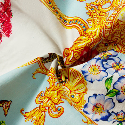 Tropical Baroque Floral Pattern Short Sleeve Shirt Jonvidesign