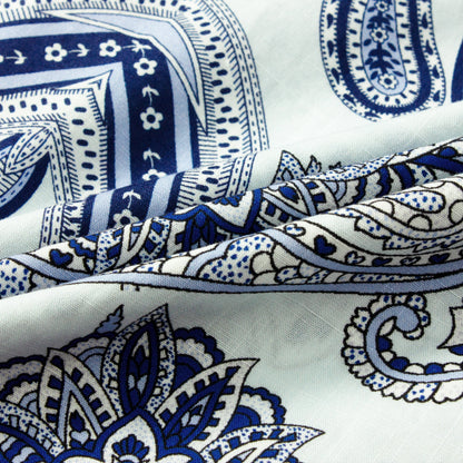 Tropical Paisley Pattern Short Sleeve Camp Shirt in Purple Jonvidesign