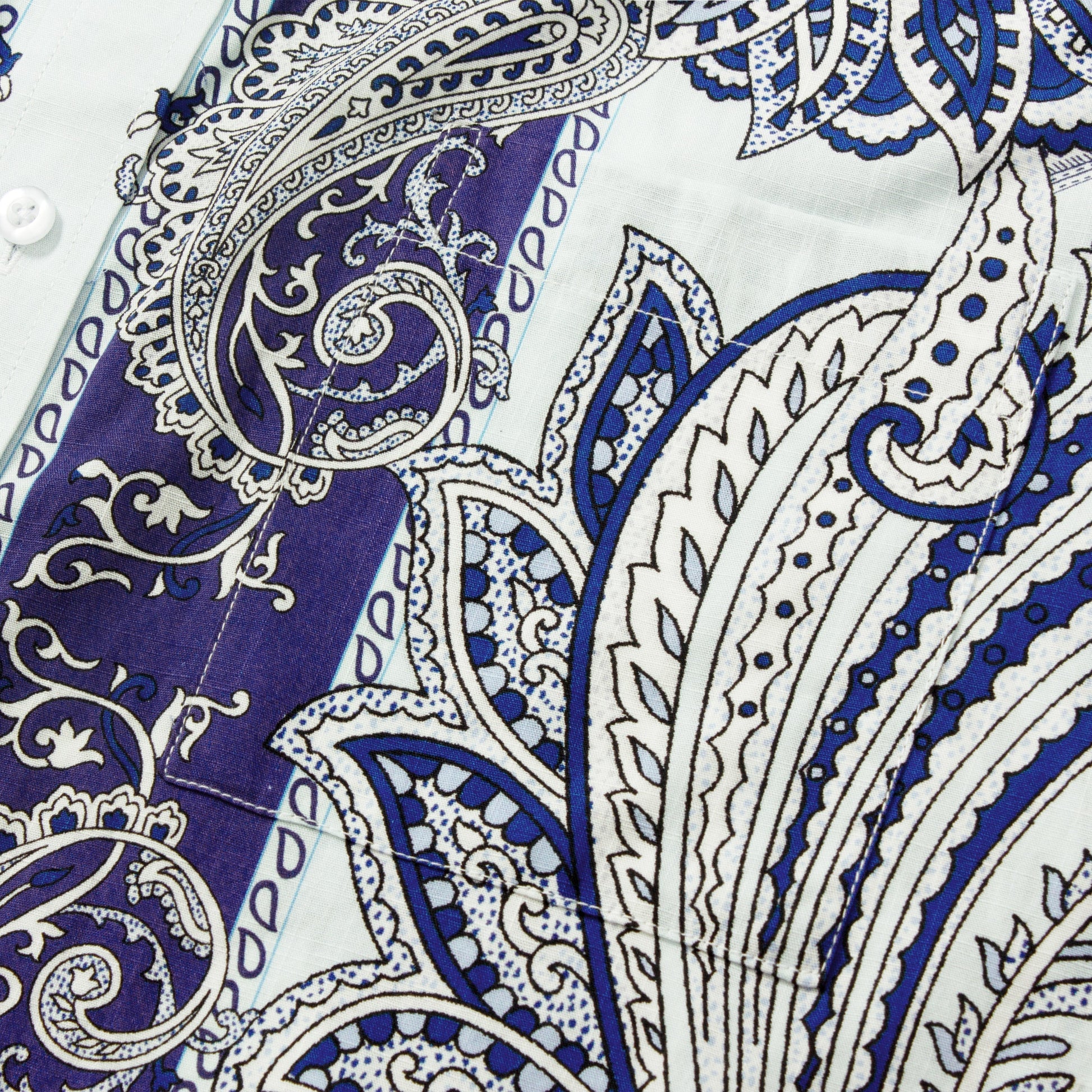Tropical Paisley Pattern Short Sleeve Camp Shirt in Purple Jonvidesign