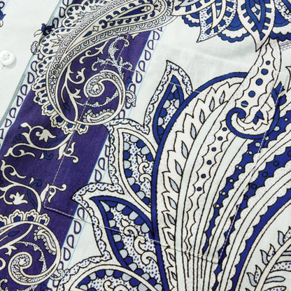 Tropical Paisley Pattern Short Sleeve Camp Shirt in Purple Jonvidesign