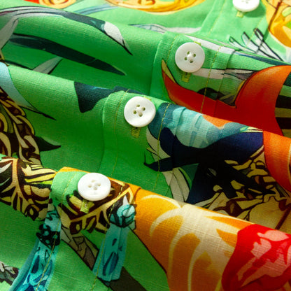 Tropical Style Animal Print Short Sleeve Shirt Jonvidesign
