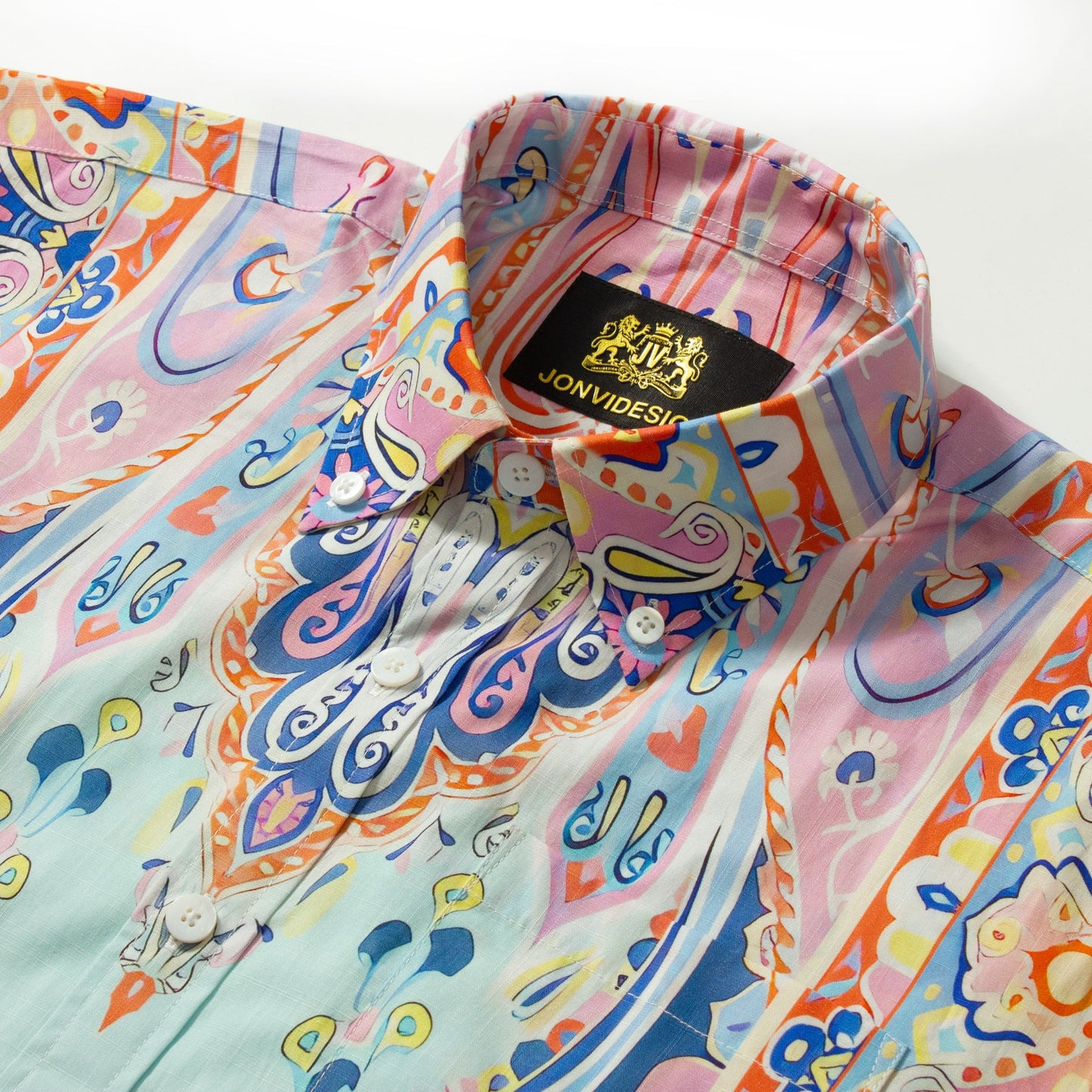 Tropical Style Paisley Print Short Sleeve Shirt Jonvidesign