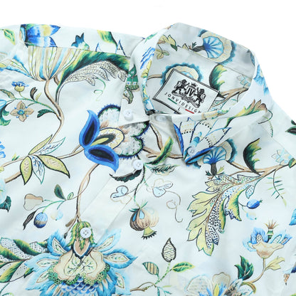 Vintage Floral Pattern Long Sleeve Button Down Shirt Jonvidesign
