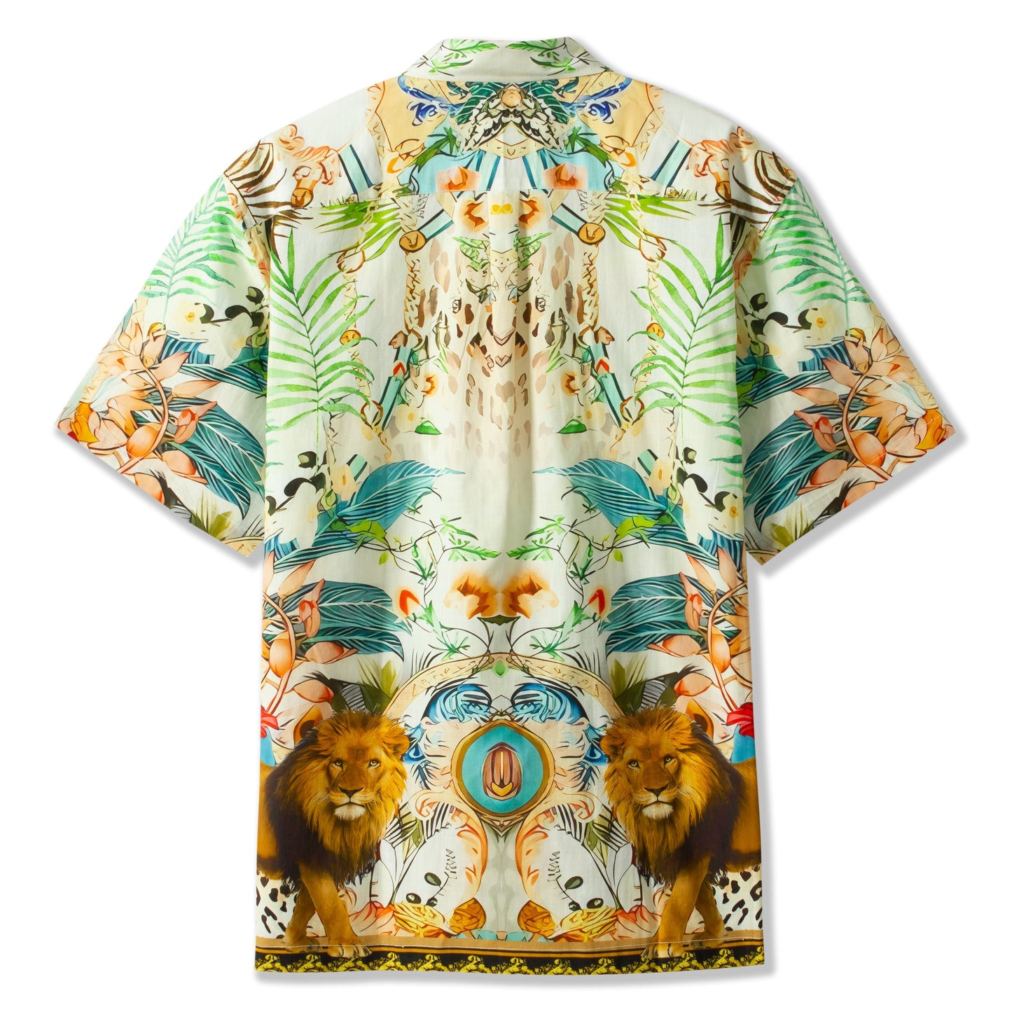 Wild Animal Print Short Sleeve Shirt for Men Jonvidesign