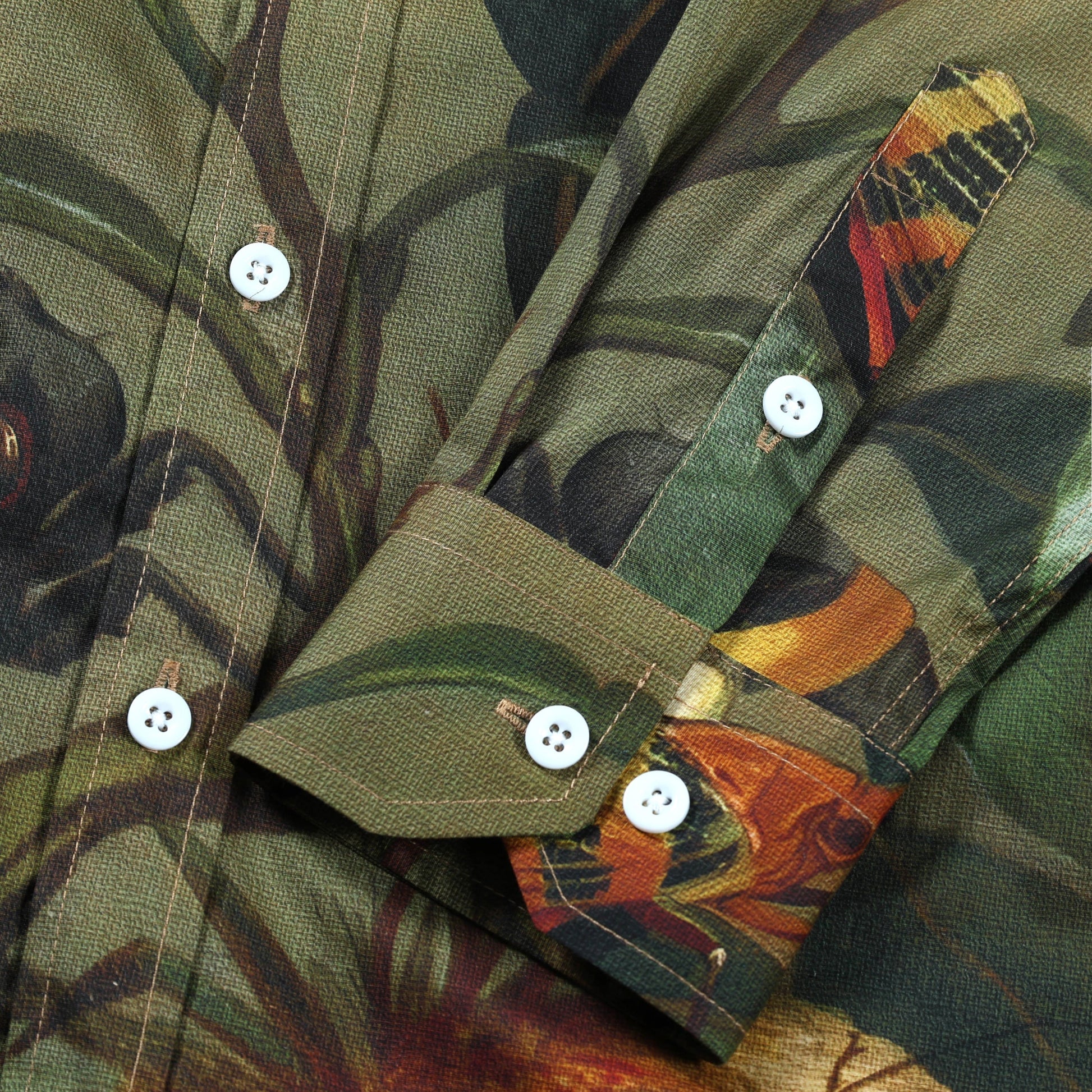 Woods Insect Pattern Long Sleeve Button Down Shirt Jonvidesign