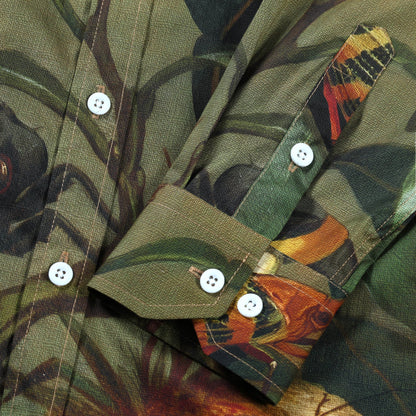 Woods Insect Pattern Long Sleeve Button Down Shirt Jonvidesign